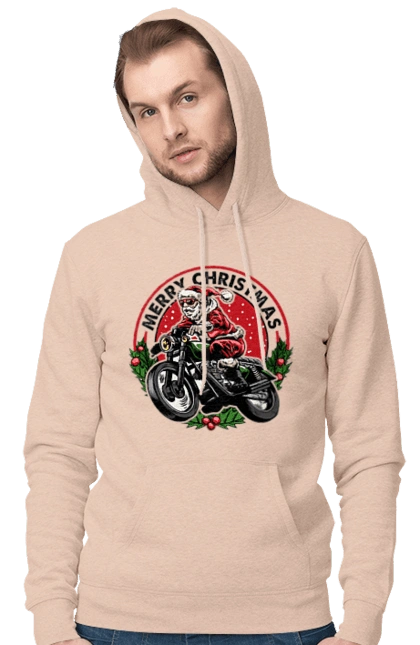 Щасливого Різдва, дід мороз на мотоциклі