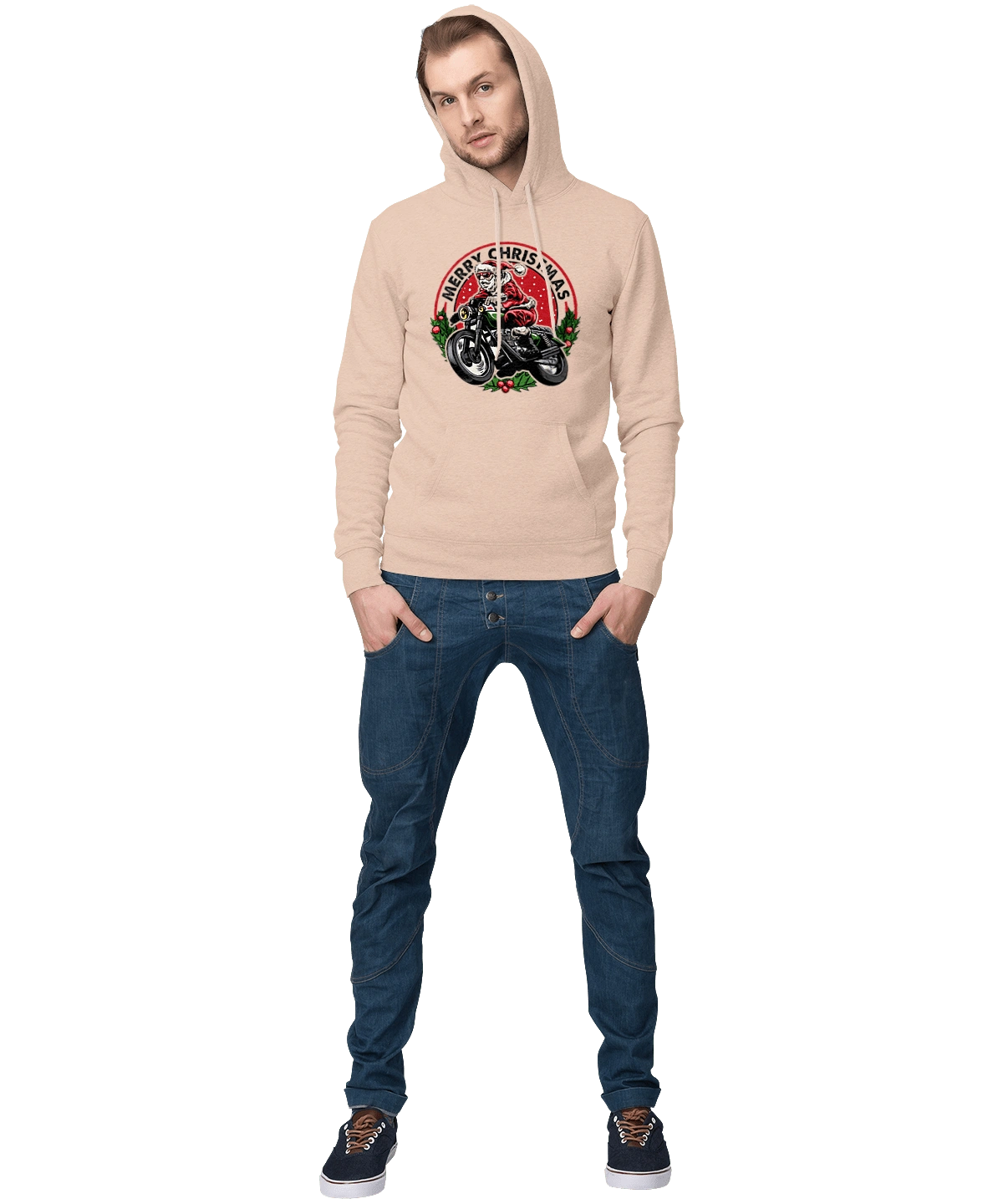 Щасливого Різдва, дід мороз на мотоциклі