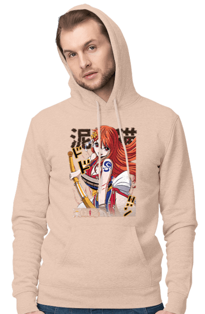 Men's hoodie with prints One Piece Nami. Anime, cat burglar, manga, nami, one piece, straw hat pirates. 2070702