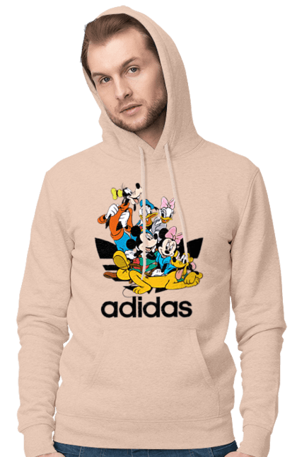 Чоловіче худі з принтом "Adidas Міккі Маус". Adidas, mickey mouse, адідас, дісней, міккі, міккі маус, мультфільм. 2070702