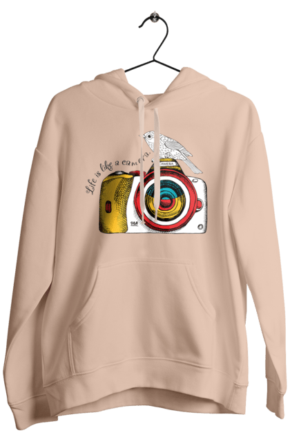 Men`s hoodie with prints Camera And Bird. Birdie, camera, photographer. 2070702
