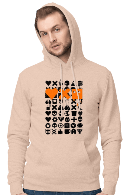 Men`s hoodie with prints Robotization. Code, life of robots, love cars, love robots, machine code, robot, robotic love, work and love, work in life. 2070702