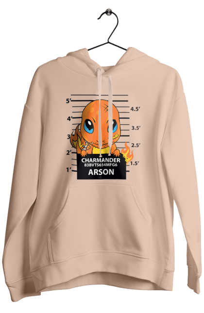 Men's hoodie with prints Pokemon Charmander. Anime, charmander, games, nintendo, pokemon, pokemon go. 2070702