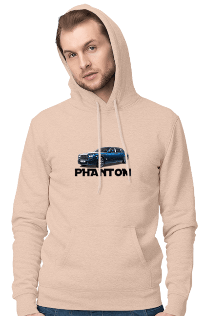 Men`s hoodie with prints Rolls royce. Auto, car, luxury class, phantom, rolls royce, sedan. 2070702