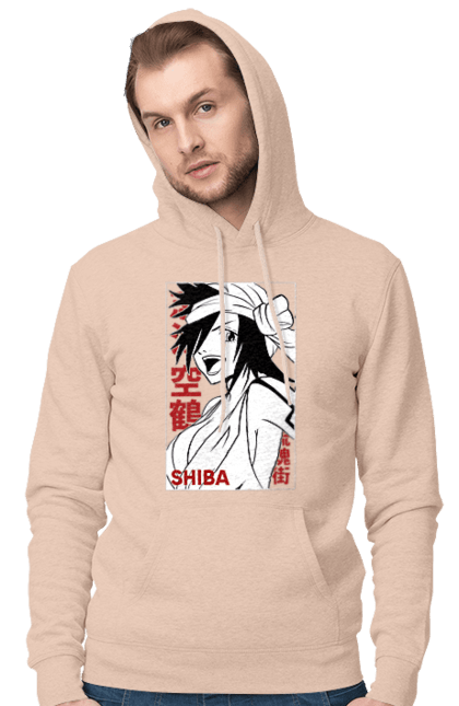 Чоловіче худі з принтом "Бліч Куукаку Шиба". Anime, bleach, kūkaku shiba, manga, аніме, бліч, куукаку шиба, манга. 2070702