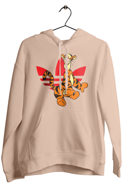 Men's hoodie with prints Adidas Tigger. Adidas, animated series, tiger, tigger, winnie the pooh, winnie the pooh. 2070702