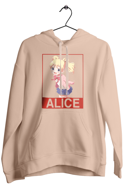 Men's hoodie with prints Kiniro Mosaic Alice Cartelet. Alice, alice cartelet, anime, gold mosaic, kiniro mosaic, kinmoza, manga. 2070702