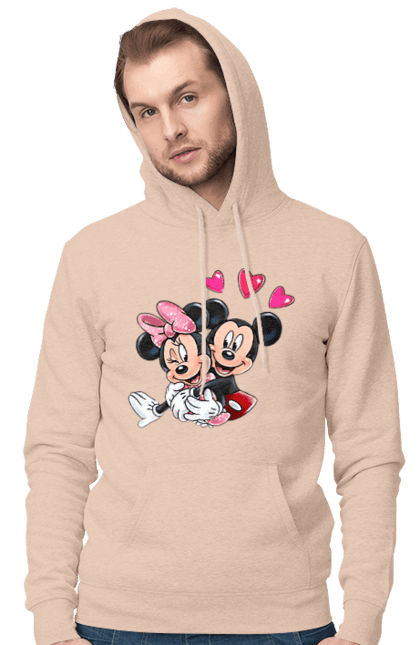 Чоловіче худі з принтом "Міккі Маус та Мінні Маус". Mickey mouse, minnie mouse, дісней, міккі, міккі маус, мінні маус, мультфільм. 2070702