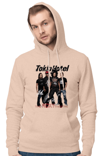 Men's hoodie with prints Tokio Hotel. Alternative rock, electronic rock, group, music, pop, pop rock, power pop, rock, tokio hotel. 2070702