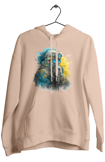 Чоловіче худі з принтом "Снайпер ЗСУ". Армія, зсу, прапор україни, символи україни, снайпер, солдат, україна. 2070702