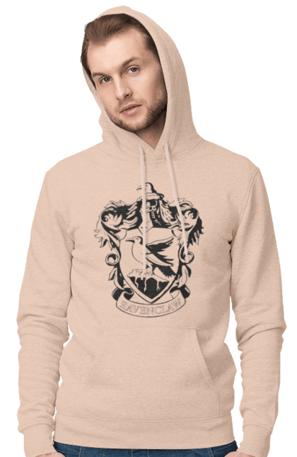 Men's hoodie with prints Harry Potter Ravenclaw. Faculty, franchise, harry potter, hogwarts, hogwarts, ravenclaw. 2070702