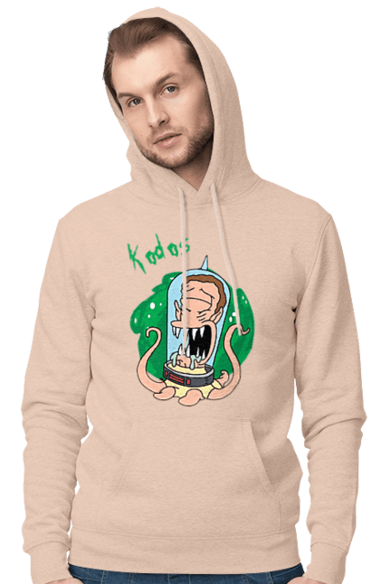 Men's hoodie with prints Rick and Morty. Adventures, black humor, cartoon, rick, rick and morty, sci-fi, tragicomedy. 2070702