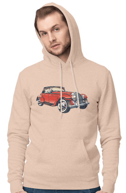 Чоловіче худі з принтом "Автомобіль Раритет". Авто, автомобіль, ретро. 2070702