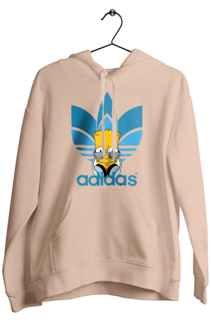 Men's hoodie with prints Adidas Bart. Adidas, bart, cartoon, simpson. 2070702