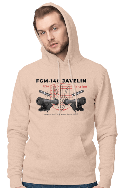 Мужское худи с принтом FGM 148 Javelin. Caesar, himars, javelin, nlaw, patriot, weapon, zaluzhny. 2070702