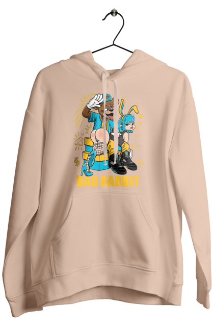 Чоловіче худі з принтом "Поганий кролик". Бдсм, ведмідь, дівчина, кролик, поганий кролик, прикольна, смішна. 2070702