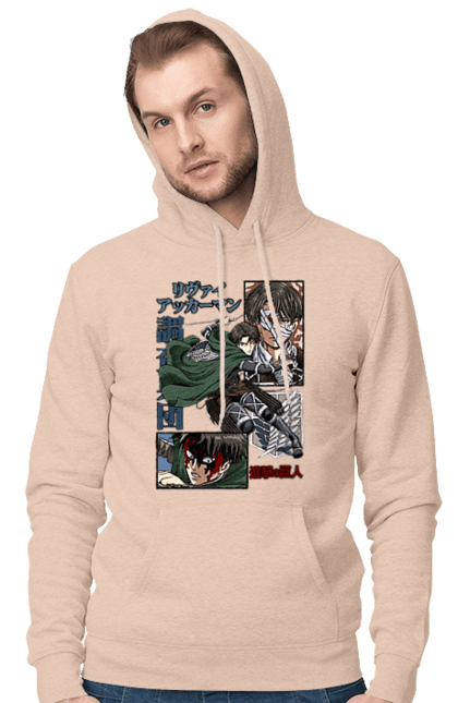 Men's hoodie with prints Attack on Titan Levi. Ackerman, anime, attack on titan, levi, manga, shingeki no kyojin, survey corps. 2070702