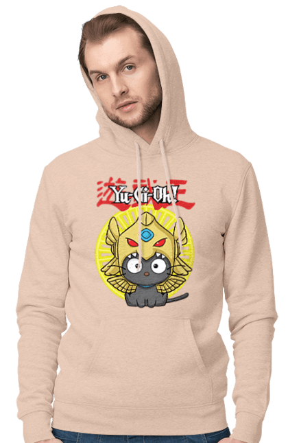 Чоловіче худі з принтом "Yu Gi Oh! Чококет". Chococat, hello kitty, yu gi oh, yu-gi-oh, аніме, бренд, персонаж, хелло кітті, чококет. 2070702