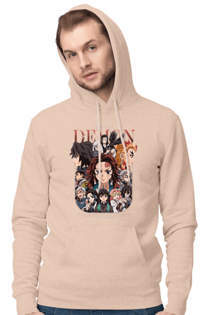 Men`s hoodie with prints Demon Slayer. Anime, demon slayer, kamado tanjiro, manga, tanjiro. 2070702