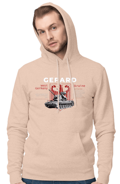 Men`s hoodie with prints Gepard. Cheetah, f16, howitzer, industrious, nasams, stinger, suzanne, zuzana. 2070702