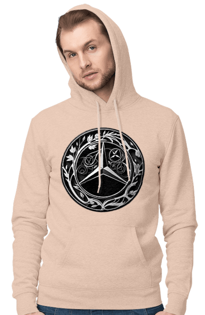 Чоловіче худі з принтом "Mercedes Benz Лого Арт". Авто, автомобіль, логотип мерседес, машини, мерс, мерседес. 2070702