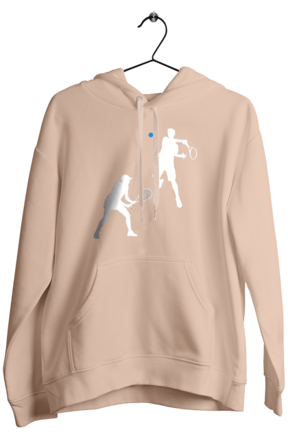 Men`s hoodie with prints Tennis. Ball, ground tournament, hard, players, prize fund, racket, soil, sponsor, tennis, tournament grid. 2070702