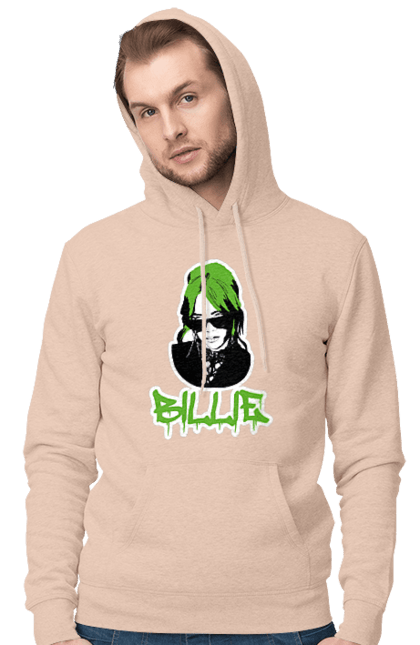 Чоловіче худі з принтом "Billie Eilish". Активістка, біллі айліш, мизукант, права, співачка, тварини. 2070702