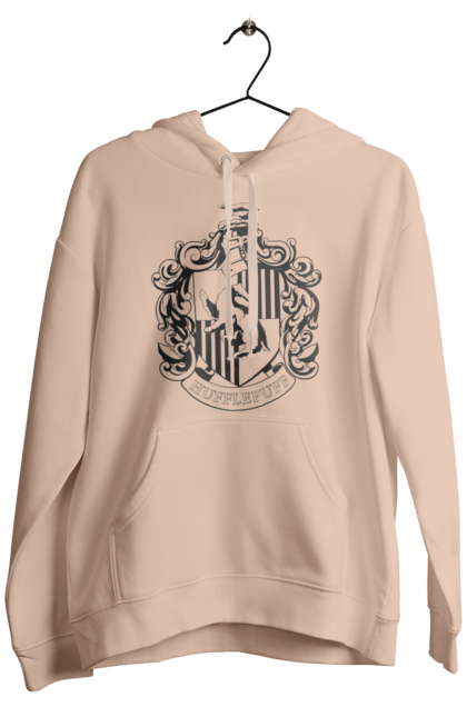 Men's hoodie with prints Harry Potter Hufflepuff. Faculty, franchise, harry potter, hogwarts, hufflepuff. 2070702