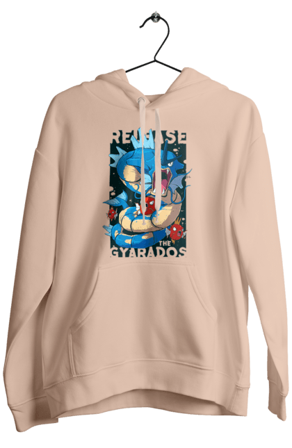 Men's hoodie with prints Pokemon Gyarados. Anime, games, gyarados, nintendo, pokemon, pokemon go. 2070702