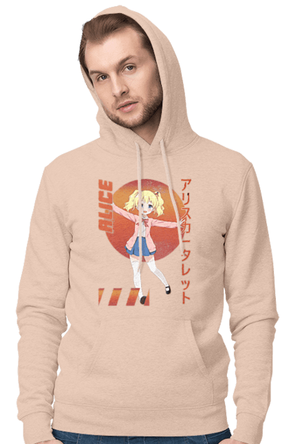 Men's hoodie with prints Kiniro Mosaic Alice Cartelet. Alice, alice cartelet, anime, gold mosaic, kiniro mosaic, kinmoza, manga. 2070702