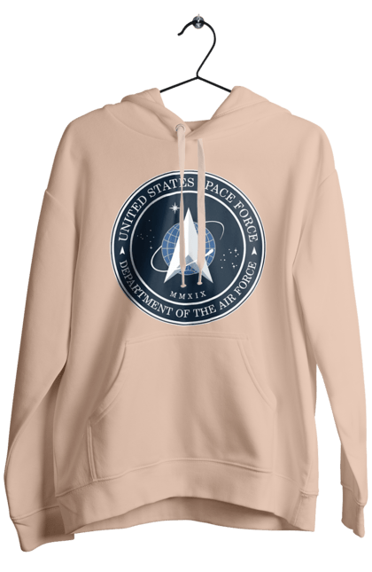 Men's hoodie with prints United States Space Force. Emblem, political, politics, space, space force, space travel, united states, ussf. 2070702