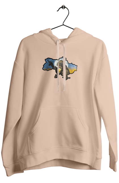 Men`s hoodie with prints Glory to the ZSU. Clear sky, free nation, freedom, glory to heroes, glory to ukraine, happy people, peace, ukraine, will. 2070702