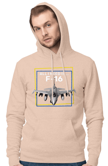 Чоловіче худі з принтом "F16". F16, himars, залужний, зброя, літак. 2070702