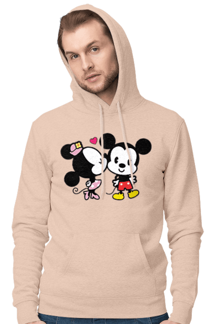 Чоловіче худі з принтом "Міккі Маус та Мінні Маус". Mickey mouse, minnie mouse, дісней, міккі, міккі маус, мінні маус, мультфільм. 2070702