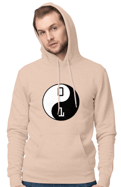 Чоловіче худі з принтом "Інь Янь". Angular, c, css, html, it, javascript, jquery, php, python, react, svelt, vue, айтишник, айті, гумор, код, кодувати, прогер, програміст, програмісти, ти ж, ти ж програміст, тиж програміст. 2070702