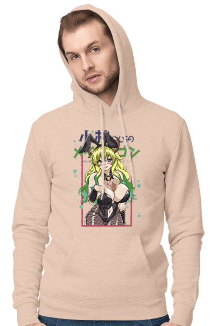 Чоловіче худі з принтом "Драконопокоївка пані Кобаяші Лукоа". Lucoa, quetzalcoatl, аніме, дракон, кетцалькоатль, лукоа, манга. 2070702