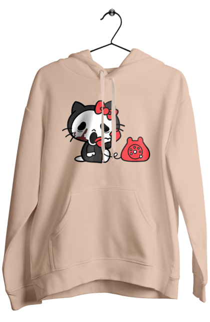 Чоловіче худі з принтом "Хелло Кітті Хелловін". Halloween, hello kitty, бренд, кіт, кошеня, персонаж, хелло кітті, хелловін. 2070702