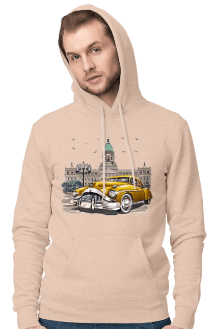 Чоловіче худі з принтом "Автомобіль та архітектура модерн". Автомобіль, архітектура, модерн. 2070702