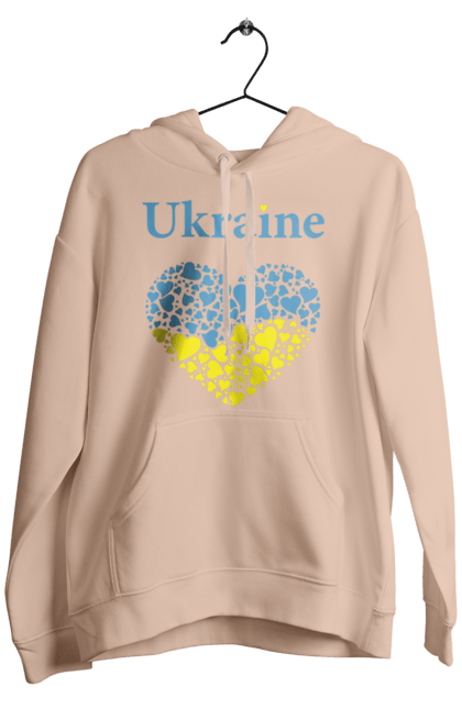 Men`s hoodie with prints Ukraine Heart. Flag, heart, ukraine. 2070702