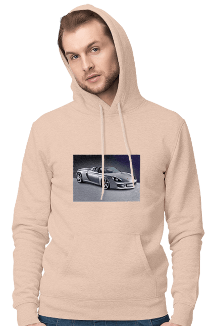 Men`s hoodie with prints Auto.2. Auto, color image, compartment, photo, sports car. 2070702
