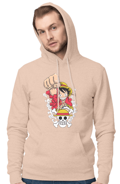 Men's hoodie with prints One Piece Luffy. Anime, luffy, manga, monkey de luffy, one piece, pirates. 2070702