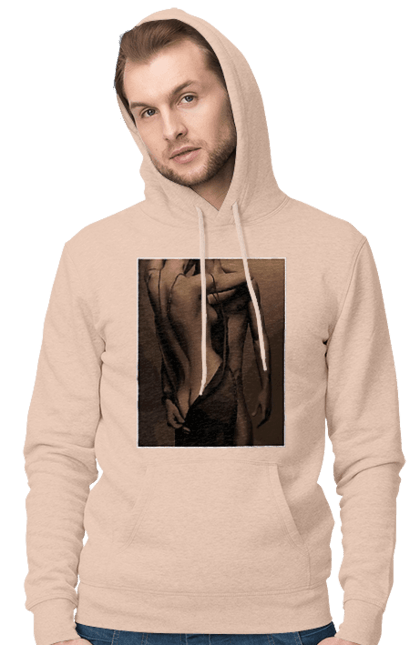 Чоловіче худі з принтом "Інтрига". Взаємність, захоплення, інтрига, любов, неможливо встояти, секс, чоловік і жінка. 2070702