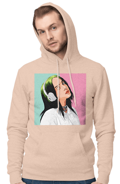 Чоловіче худі з принтом "Billie Eilish". Активістка, біллі айліш, мизукант, права, співачка, тварини. 2070702