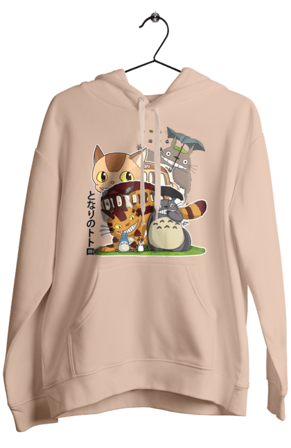 Men's hoodie with prints Totoro. Adventures, anime, comedy drama, fantasy, film, my neighbor totoro, tv series. 2070702