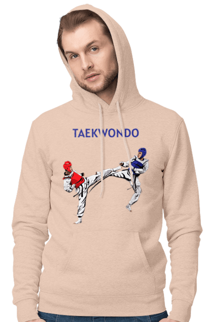 Мужское худи с принтом Taekwondo training02 [Converted]. Taekwondo, боевое искусство, корея, спорт, таэквондо, тренировка. 2070702