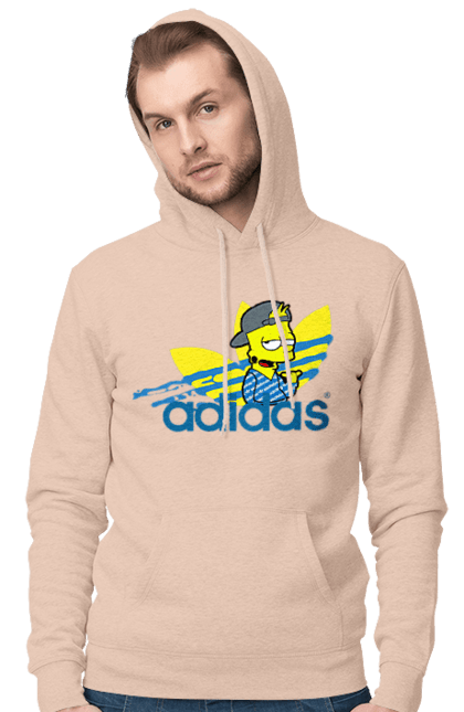 Men's hoodie with prints Adidas Bart. Adidas, bart, cartoon, simpson. 2070702