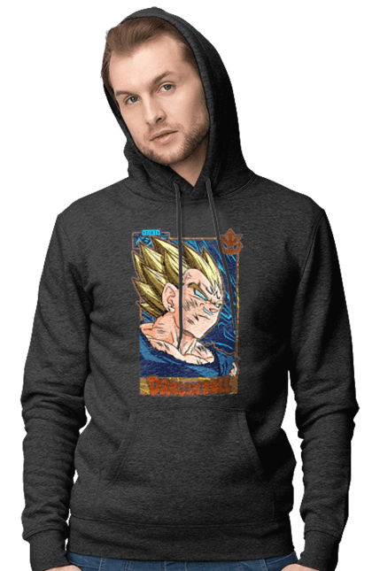 Чоловіче худі з принтом "Перли дракона Вегета". Anime, dragon ball, goku, majin vegeta, manga, vegeta, аніме, вегета, манга, перли дракона. 2070702