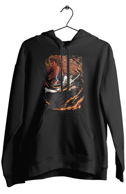 Men's hoodie with prints Bleach Kenpachi Zaraki. Anime, bleach, gotei thirteen, kenpachi, kenpachi zaraki, manga. 2070702