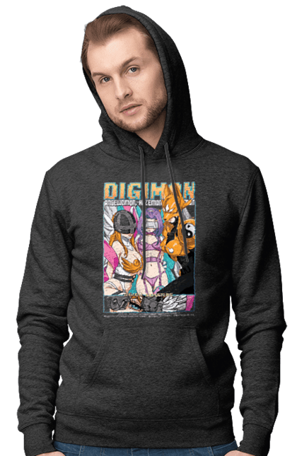 Мужское худи с принтом Digimon. Bandai, digimon, digital monsters, виртуальные питомцы, медиафраншиза. 2070702