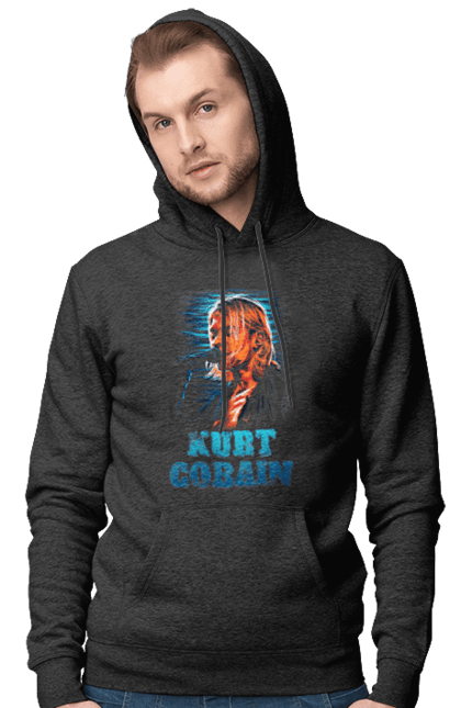 Men's hoodie with prints Kurt Cobain. Cobain, group, kurt, kurt cobain, music, nirvana, rock. 2070702